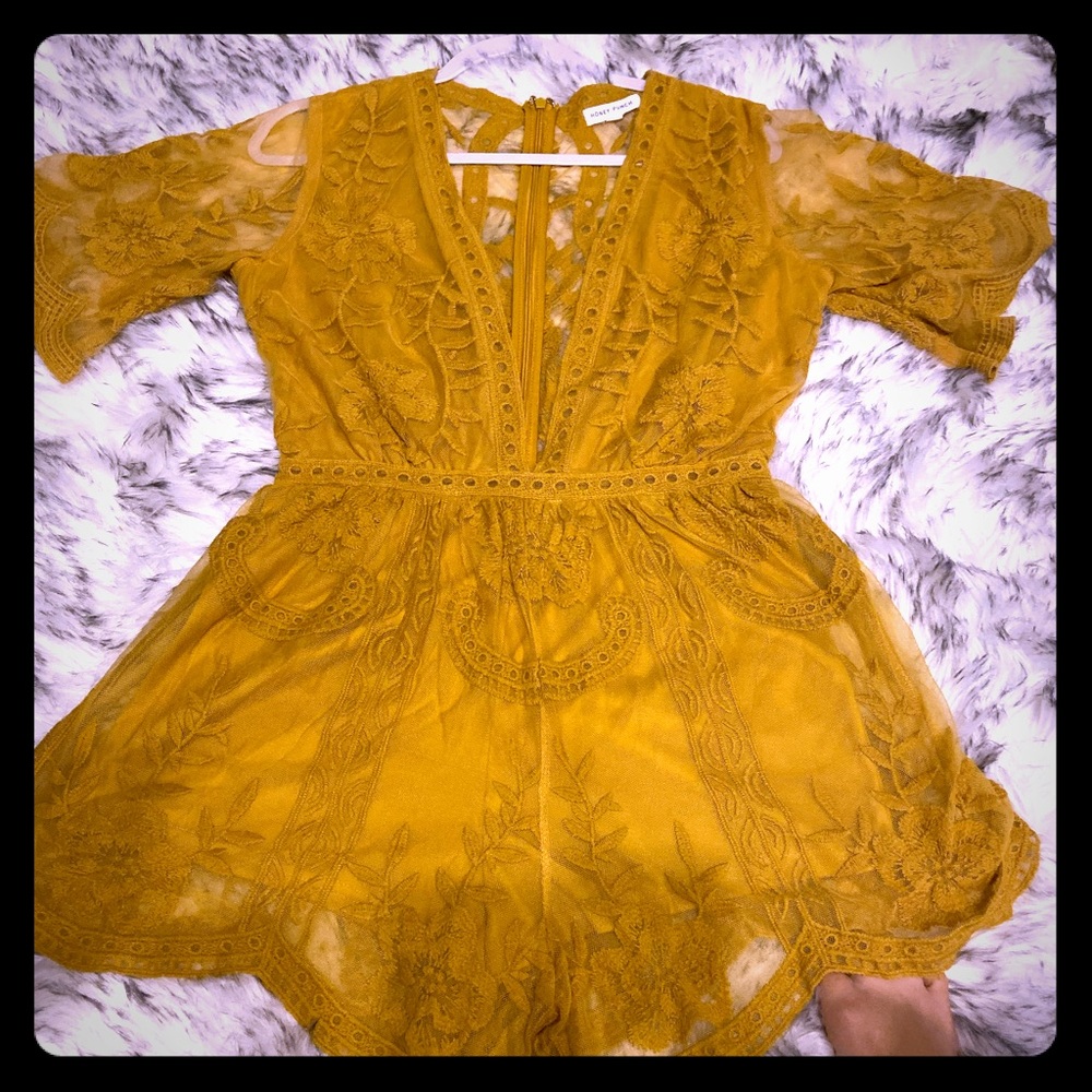 Yellow Lace romper